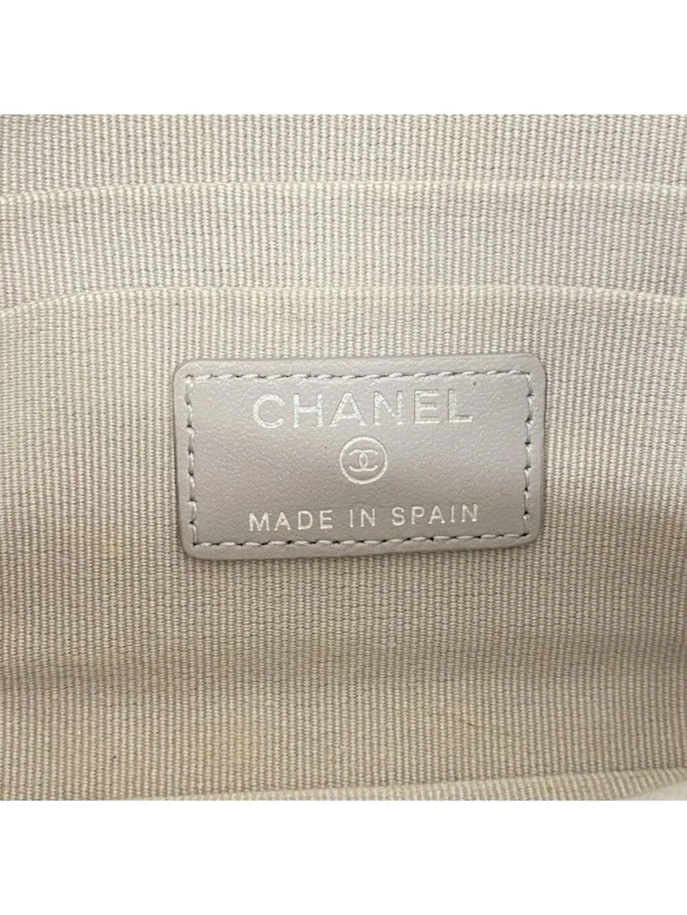 Chanel Wallet Quilted Lambskin Gray Silver